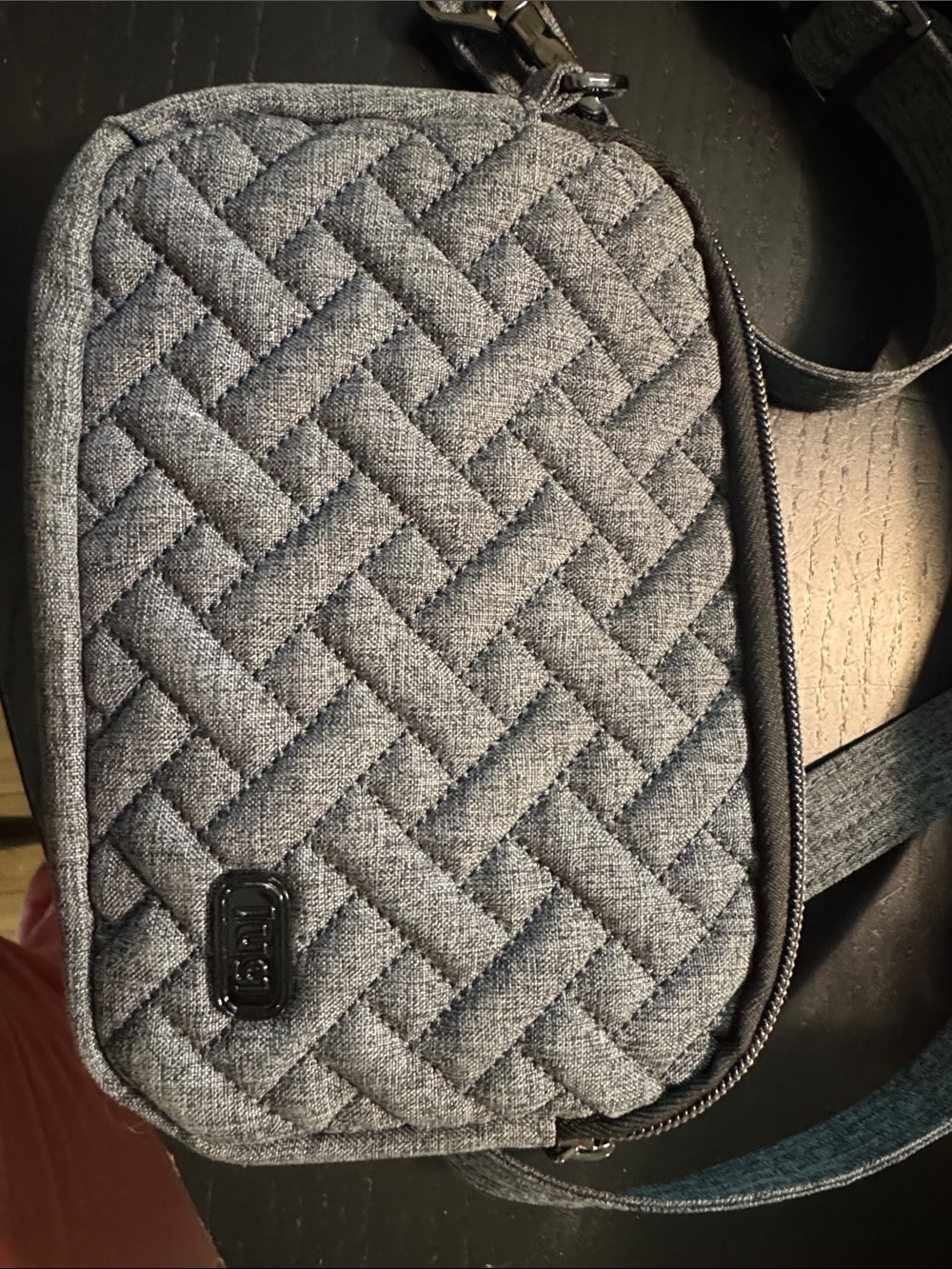 Lug Quilted Grey Crossbody Bag  - Compact Everyday Organizer